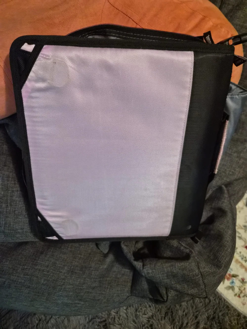 Case-It Pink Gray Zipper Binder Organizer Storage Case